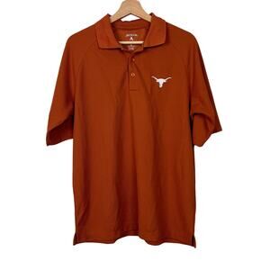 Antigua Men's Texas Longhorns Medium Burnt Orange Pique Polo Short Sleeve Shirt
